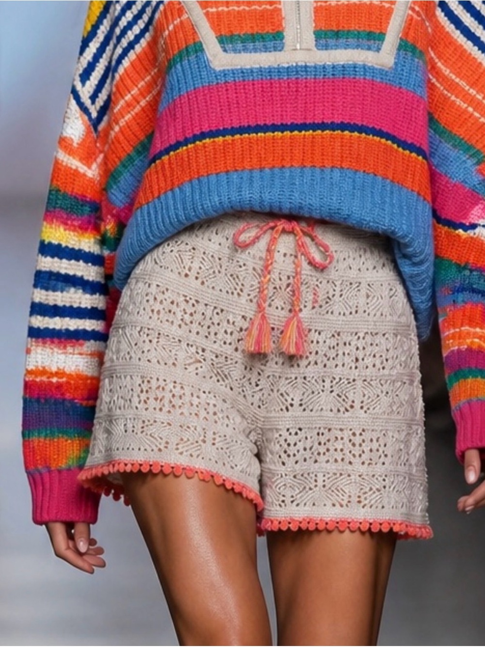 NWT Lisa Todd Beach Please Shorts S MSRP $170 Tie Waist Crochet Summer Vacation